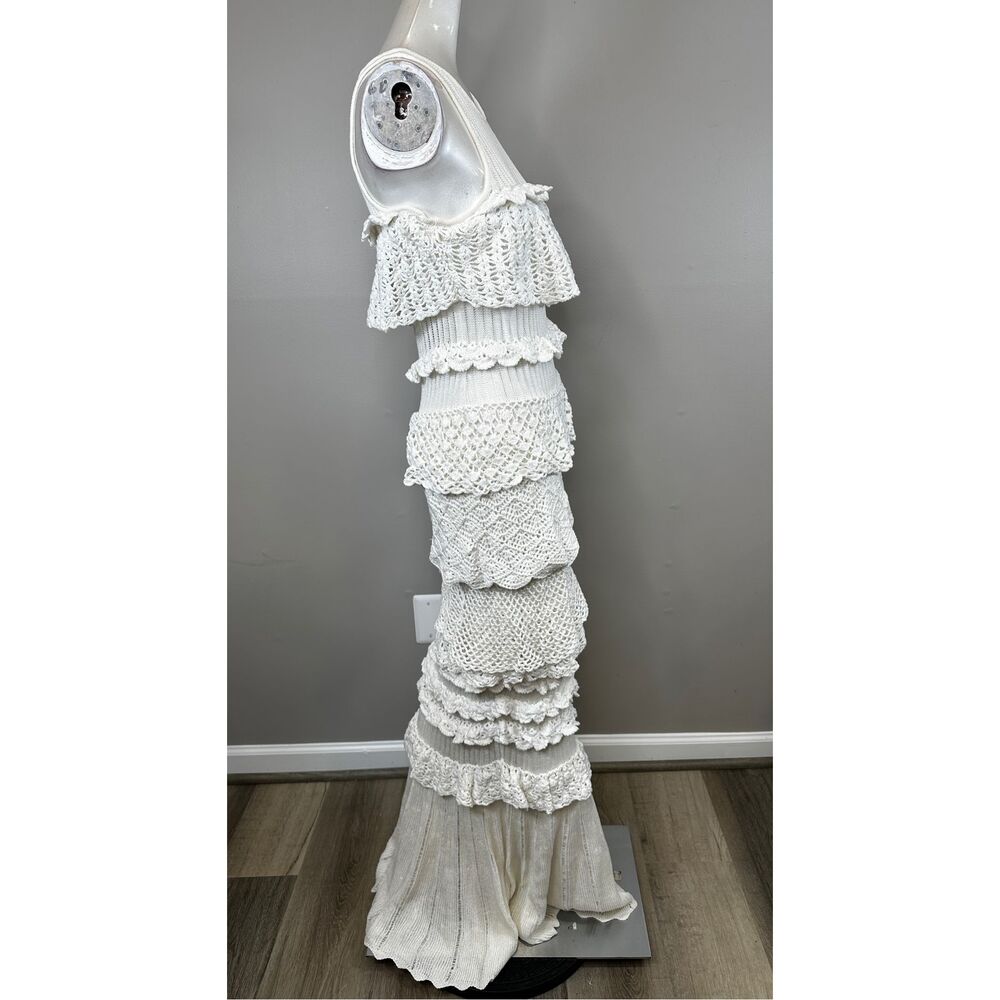 NWT Staud Sorrento Cotton-Blend Ruffle Maxi Dress Size M $995 - Picture 7 of 8